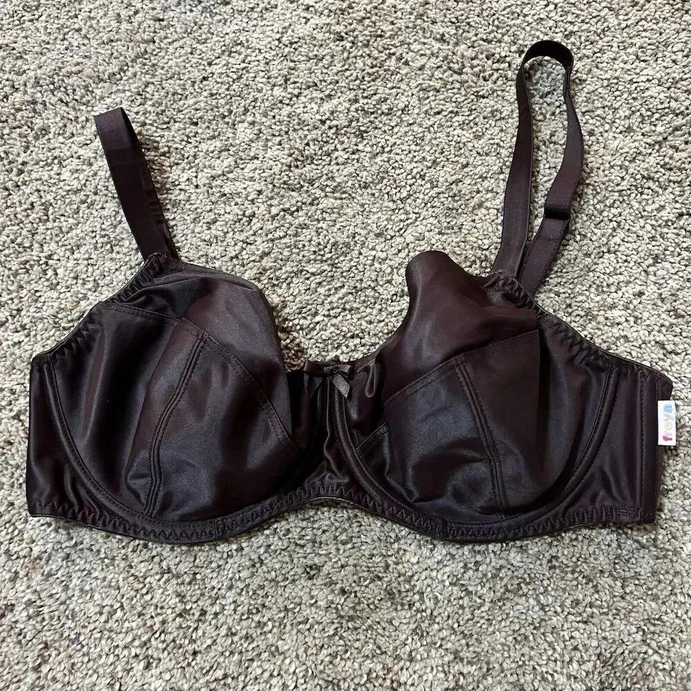 Freya Retro Underwire Plunge Bra Brown Size 36 DD‎ AA3421CQ Balconette Boning